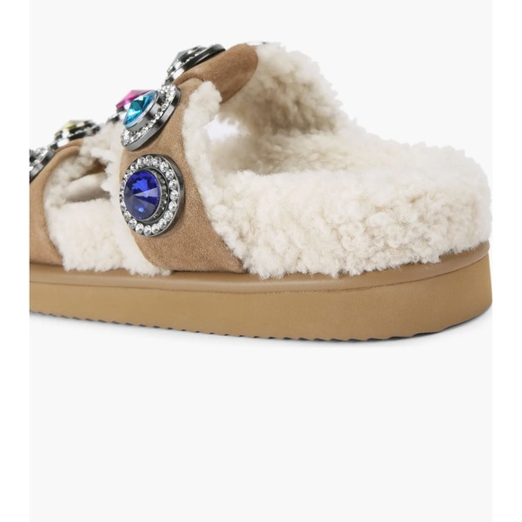 NEW Kurt Geiger Shearling Lined Crystal Sandals - Picture 4 of 8